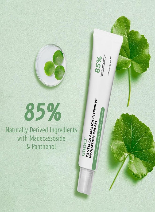 GROEI Centella Asiatica Intensive Hydration Cream, 85% Natural Ingredients, Long-Lasting Moisturizer for Sensitive Skin, 50g - Image 2